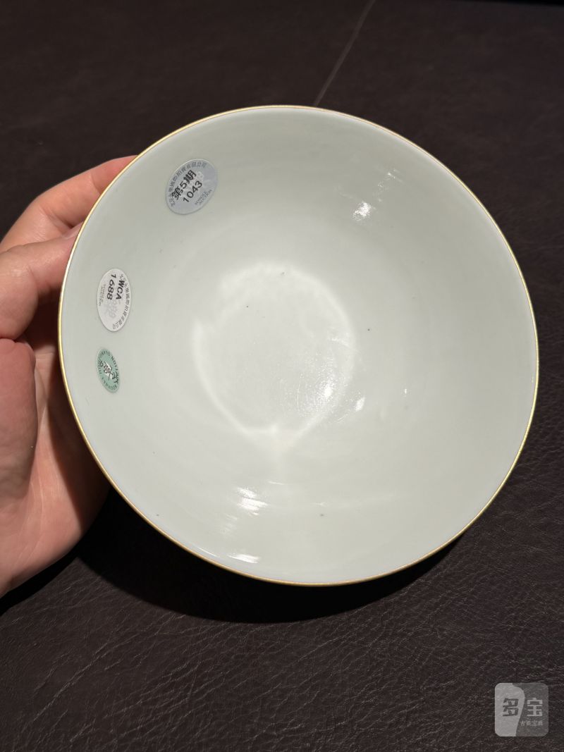 清同治 白釉描金“金镶玉”碗 - 图7